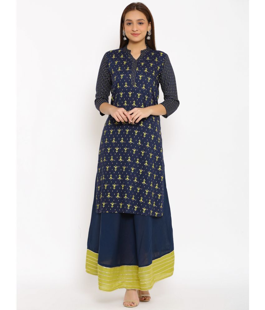     			NeshamaKurti - Blue Rayon Women's Straight Kurti ( Pack of 1 )