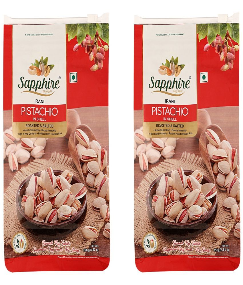     			SAPPHIRE Roasted and Salted Inshell Irani Pistachios/Pista - Pack of 2 (250gm X 2)