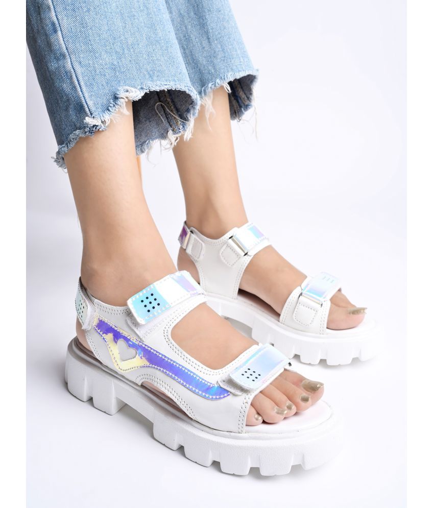     			Shoetopia - White Women's Sandal Heels