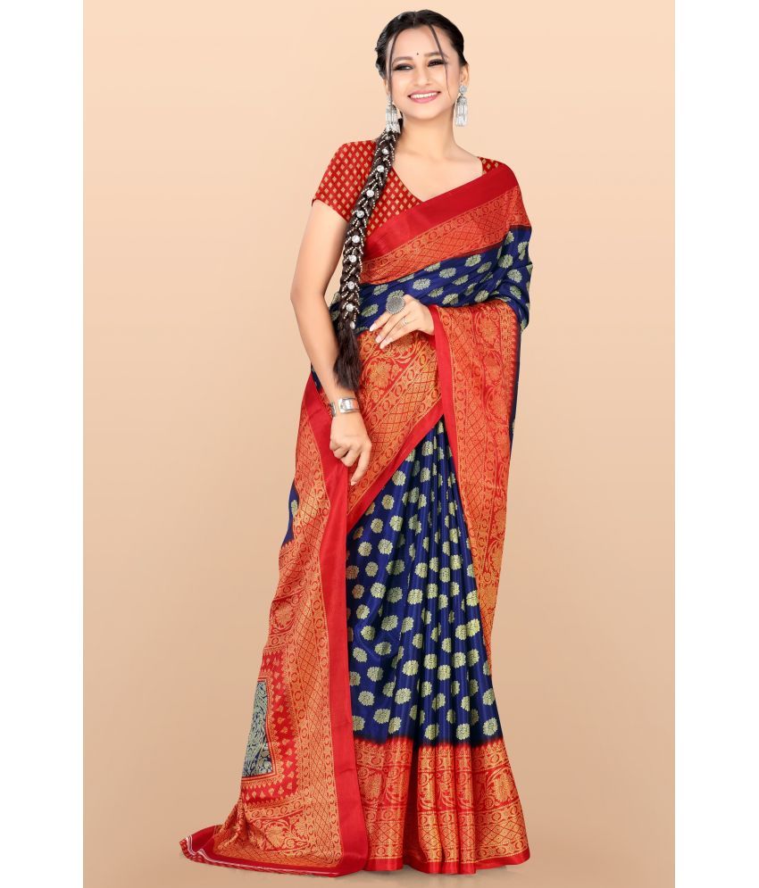     			Vibhagyaa - Multicolor Crepe Saree With Blouse Piece ( Pack of 1 )