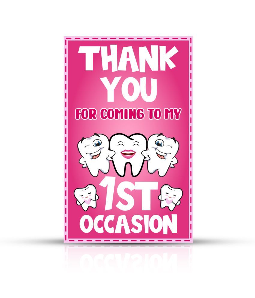     			Zyozi Tooth Theme Thank You Tags, Pink Color Tooth Theme Thank You Label Tags for Girls Birthday Thanks Giving Favor (Pack of 50)