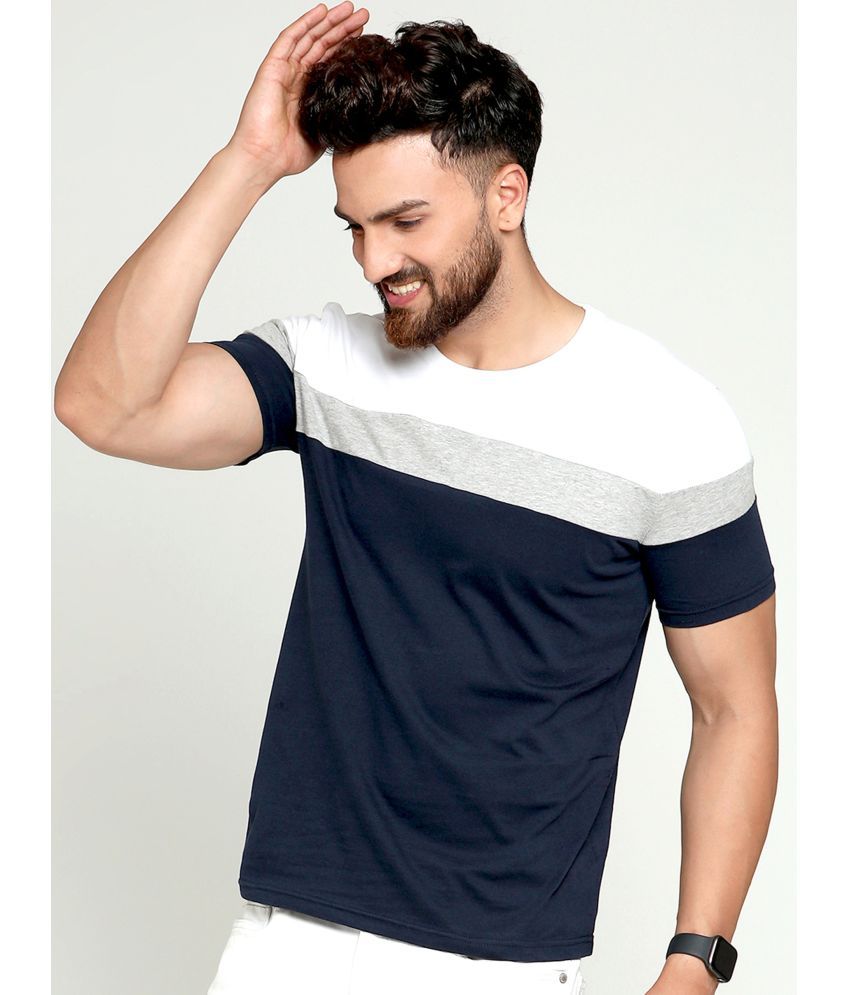     			AUSK - Blue Cotton Blend Regular Fit Men's T-Shirt ( Pack of 1 )