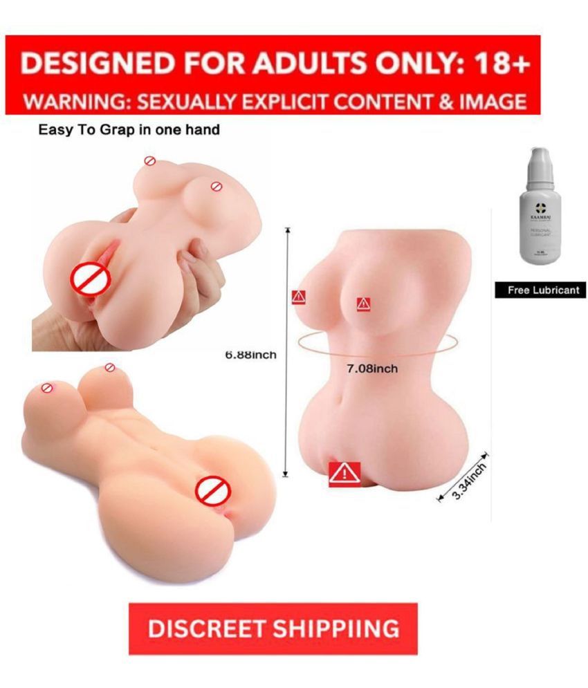     			Half Body Mini Doll Silicone Pocket Pussy Sex Doll With Breast And Anal For Masturbation Toy & Free Lube By KNIGHTRIDERS