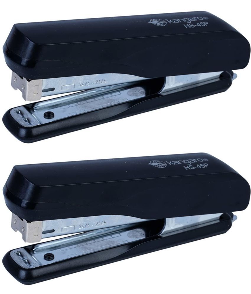     			Kangaro Desk Essentials HS-45P All Metal Half Strip, Black, Set of 2 Stapler