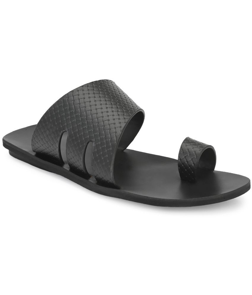     			Leeport - Black Men's Leather Slipper