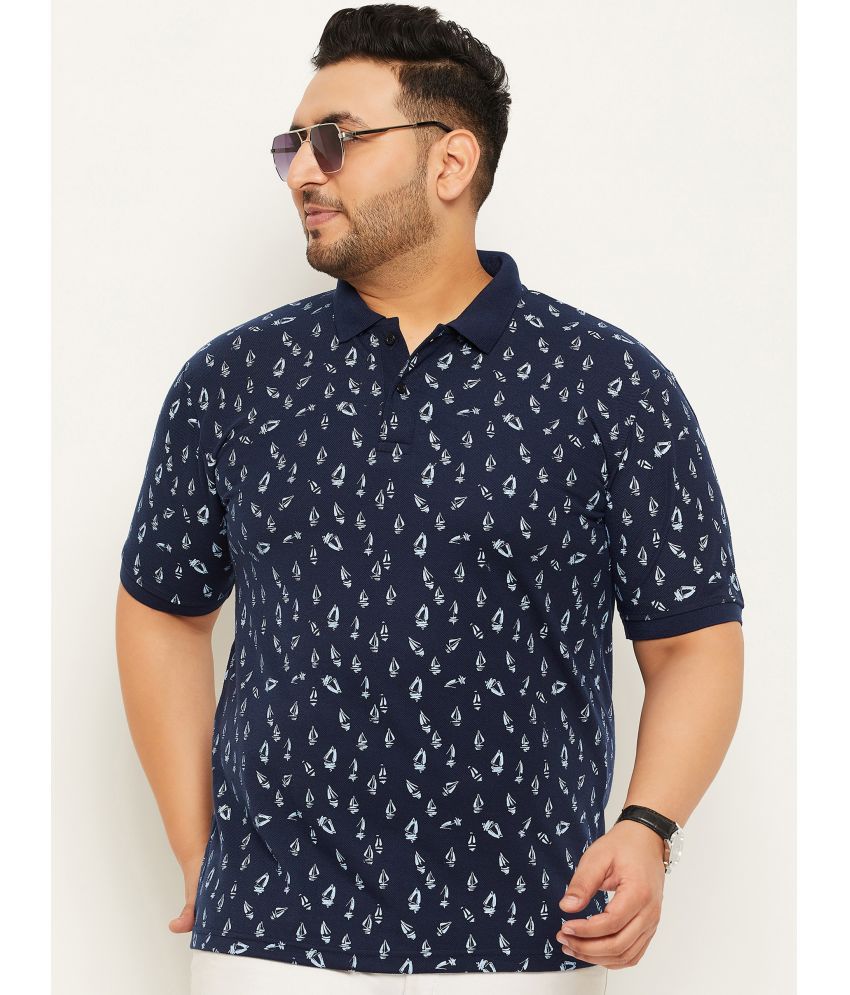     			MXN - Navy Cotton Blend Regular Fit Men's Polo T Shirt ( Pack of 1 )