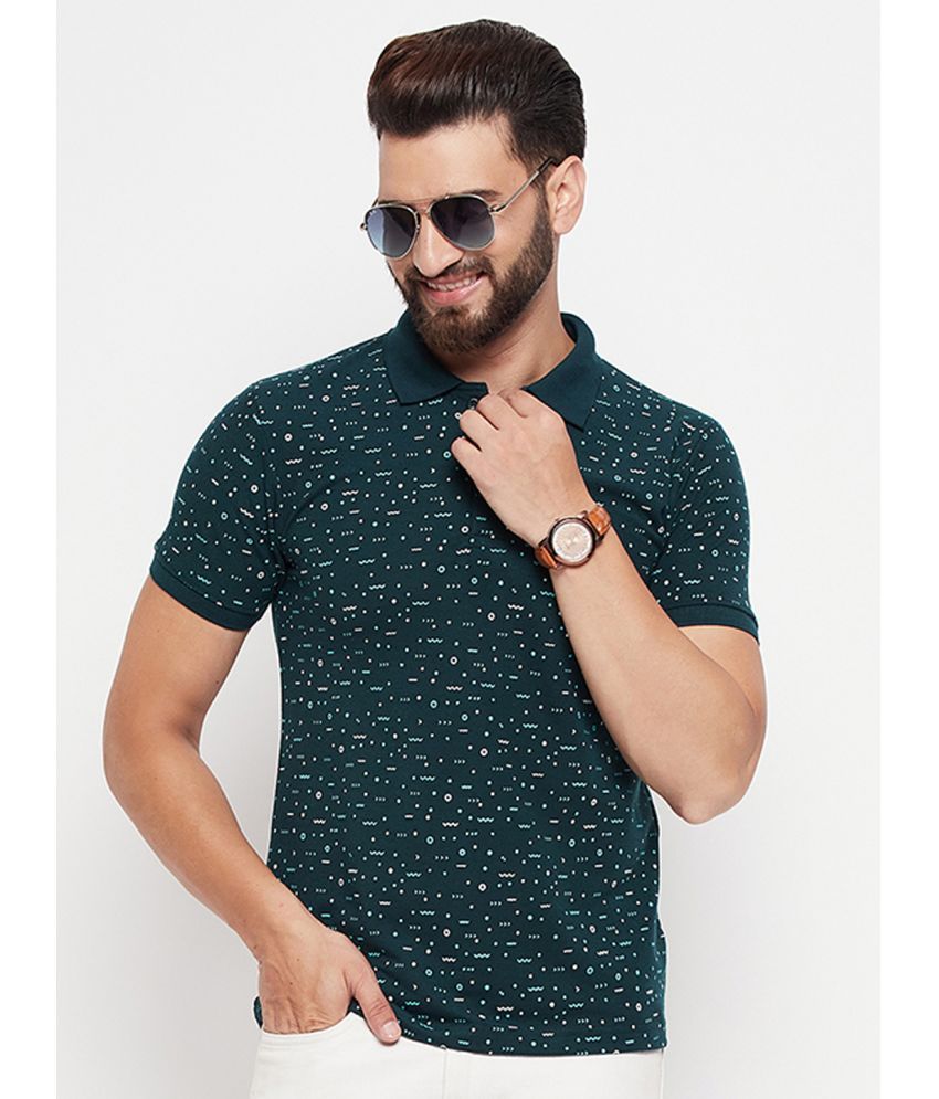     			MXN - Sea Green Cotton Blend Regular Fit Men's Polo T Shirt ( Pack of 1 )