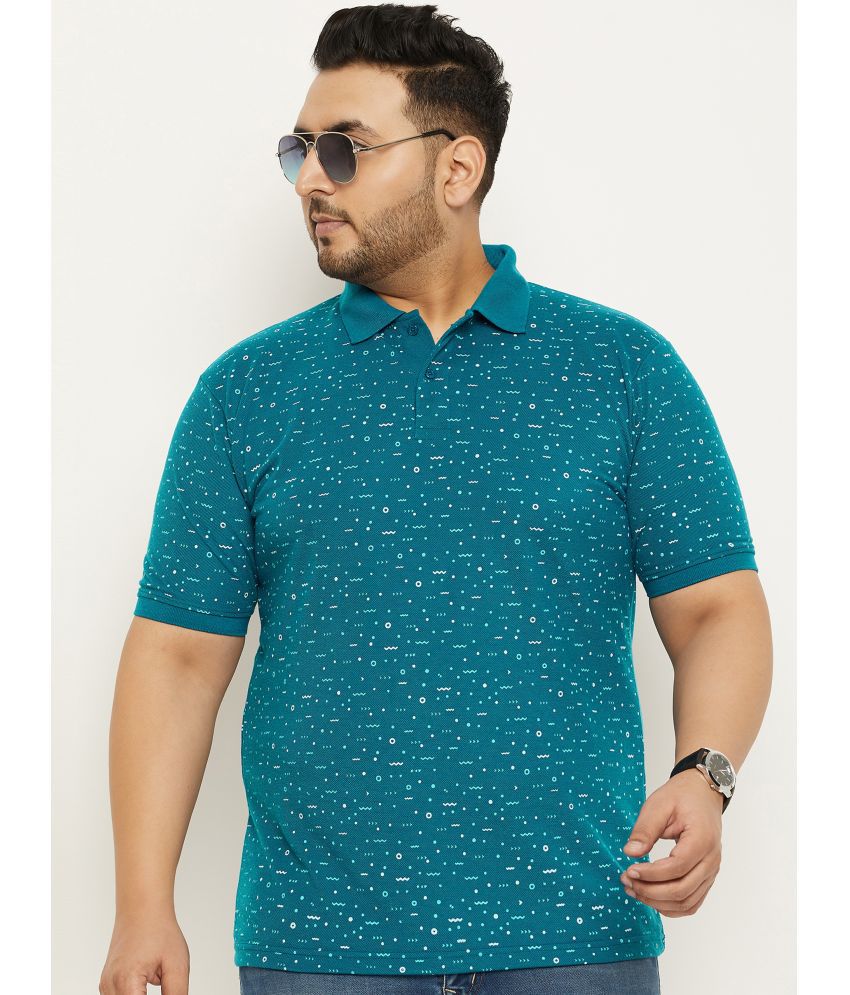     			MXN - Teal Blue Cotton Blend Regular Fit Men's Polo T Shirt ( Pack of 1 )