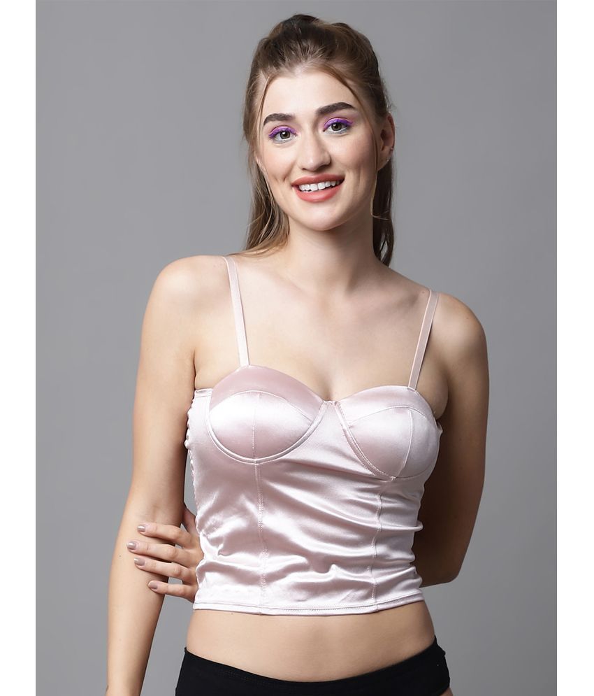     			PrettyCat Satin Lightly Padded Women's Balconette Bra ( Pink )