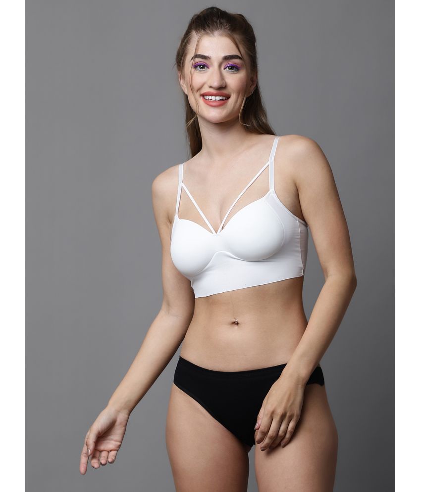     			PrettyCat - White Polyester Women's Bra & Panty Set ( Pack of 1 )