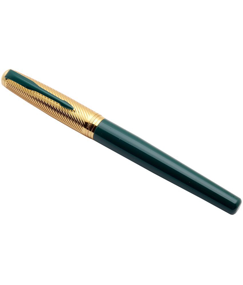     			Srpc Dikawen 8077 Golden & Green Metal Body Fountain Pen Arrow Clip