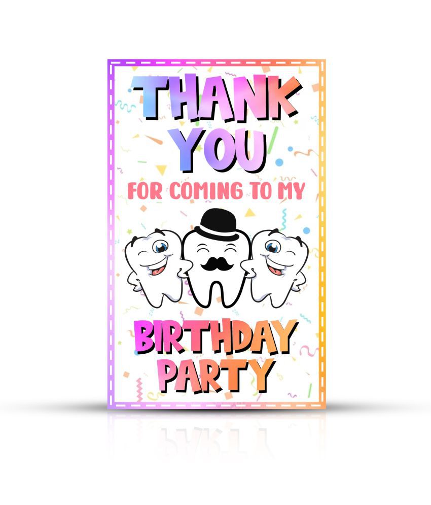     			Zyozi Tooth Theme Thank You Tags for Making My Party Little Special, Multi Color Tooth Theme Thank You Card for Birthday Thanks Giving Favor (Pack of 40)