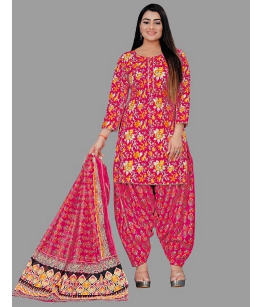     			shree jeenmata collection - Multicolor Straight Cotton Women's Stitched Salwar Suit ( Pack of 1 )