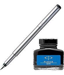 Parker Vector Fountain Pen with Quink Ink Bottle (Blue)
