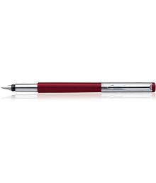 Parker Vector Mettalix Fountain Pen (Red) With Quink Ink Bottle, Pack Of 3