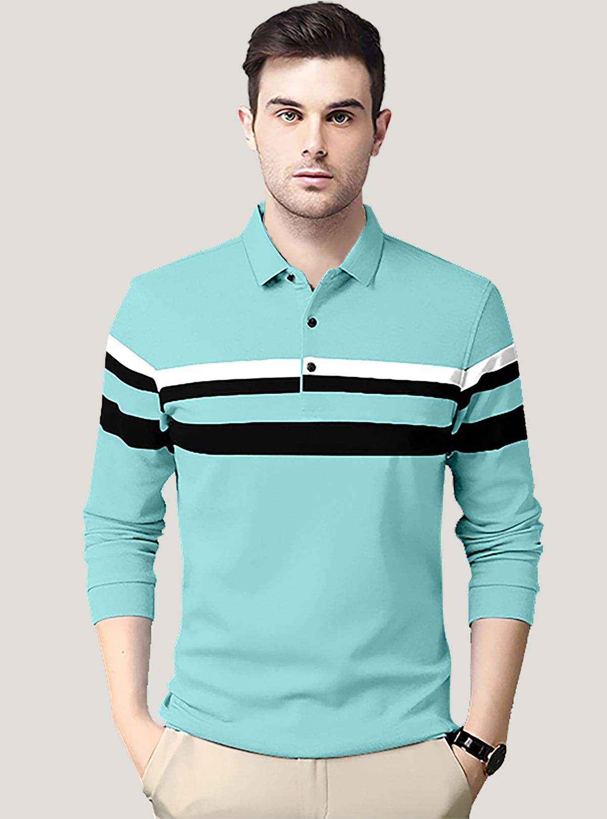     			AUSK - Sky Blue Cotton Blend Regular Fit Men's Polo T Shirt ( Pack of 1 )