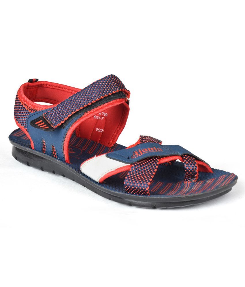     			Ajanta - Red Men's Floater Sandals