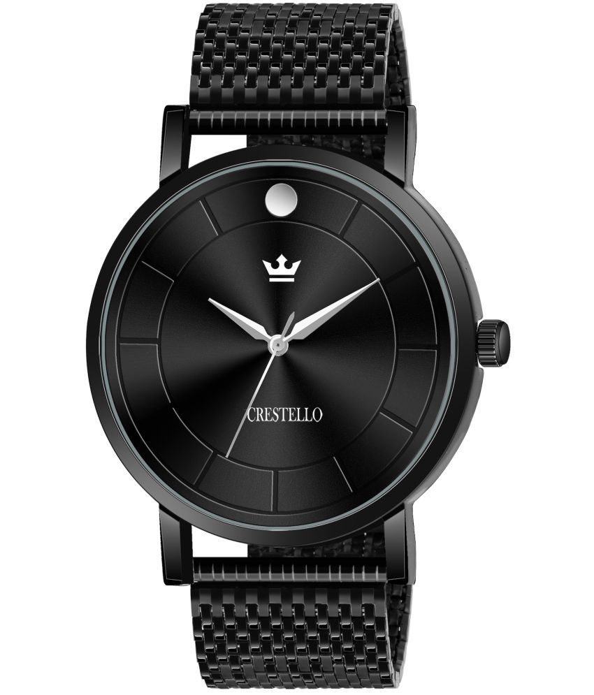     			Crestello - Black Metal Analog Men's Watch