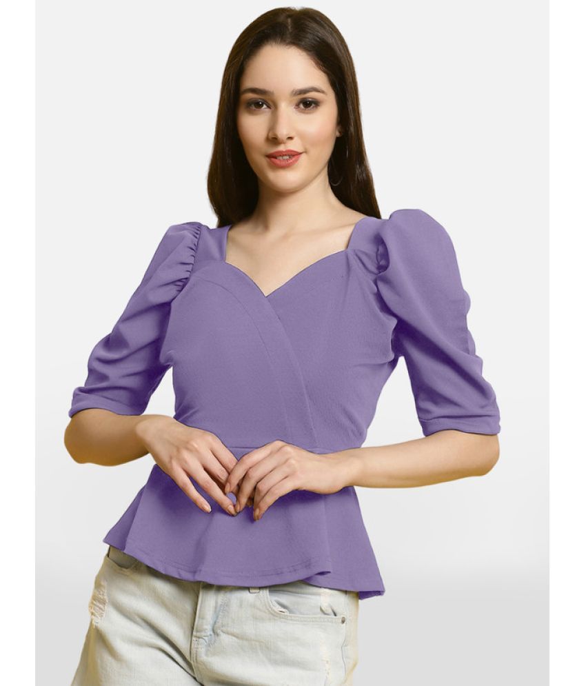     			Fabflee - Purple Polyester Women's Peplum Top ( Pack of 1 )