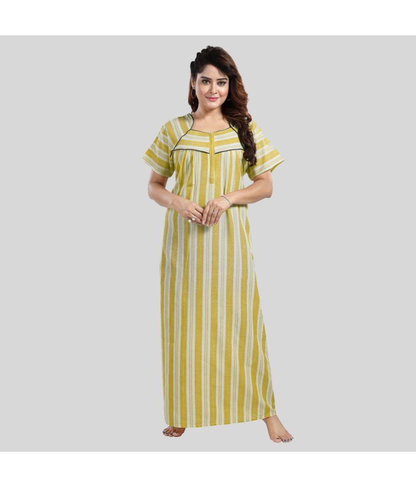     			Gutthi - Yellow Hosiery Women's Nightwear Nighty & Night Gowns ( Pack of 1 )