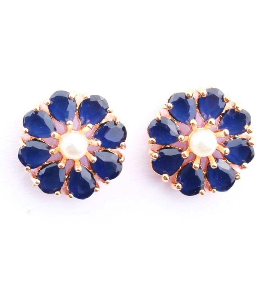     			Jewels Corner - Blue Stud Earrings ( Pack of 1 )