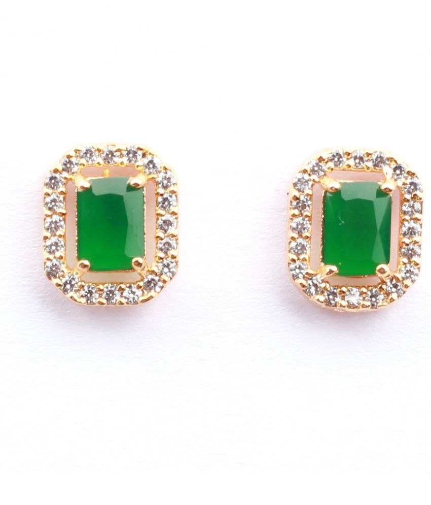     			Jewels Corner - Green Stud Earrings ( Pack of 1 )