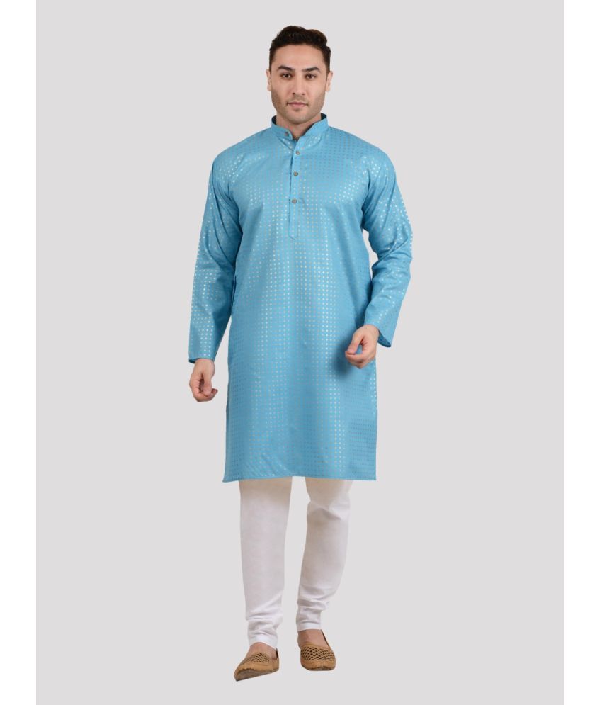     			Maharaja - Blue Viscose Regular Fit Men's Kurta Pyjama Set ( Pack of 1 )