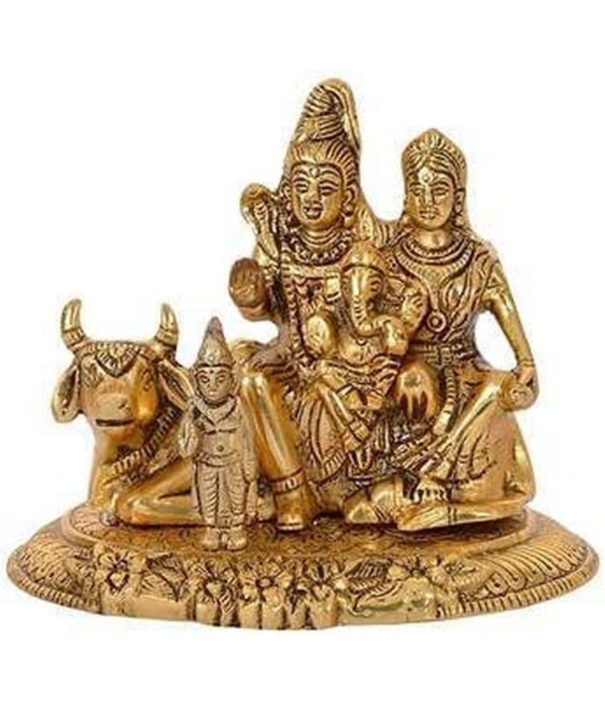     			TINUMS - Brass Shiv Family Idol ( 14 cm )
