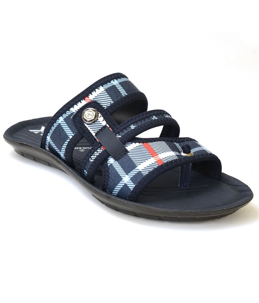     			Ajanta - Blue Men's Leather Slipper