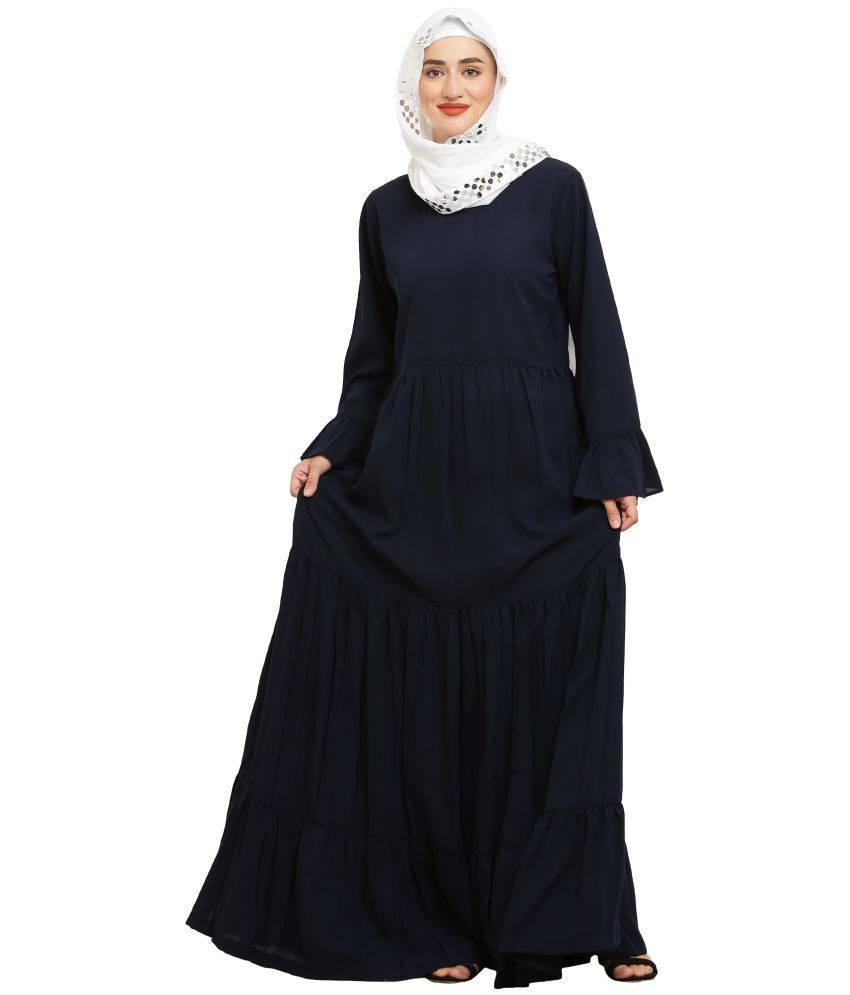     			Burbi Blue Polyester Stitched Burqas without Hijab - Single