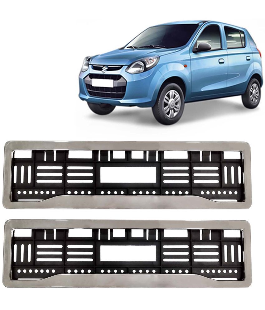     			Kingsway Car Number Plate Frames Chrome for Maruti Suzuki Alto 800, 2012 Onwards Model, Car Registration Plate Holders, Licence Plate Covers (Front and Rear), Universal Size 51.5 x 14.5 cm