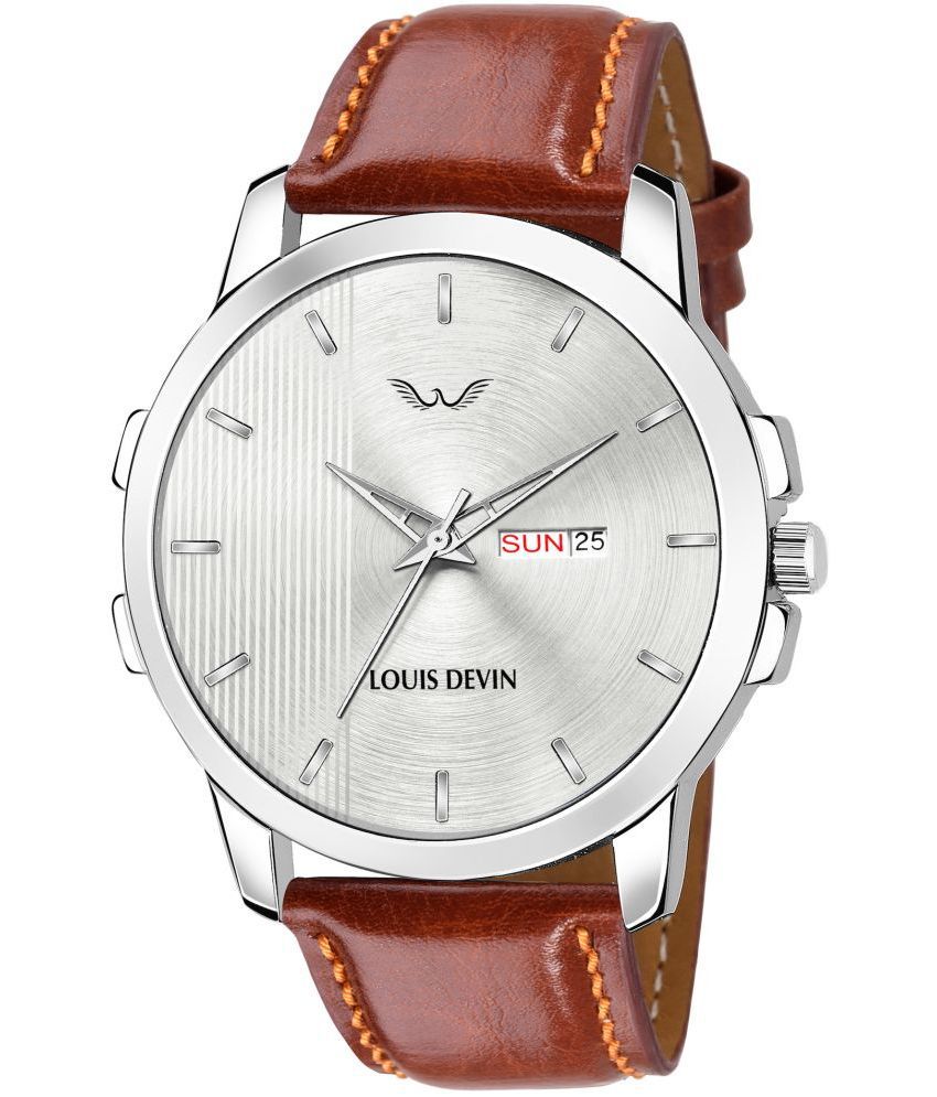     			LOUIS DEVIN - Brown Leather Analog Men's Watch