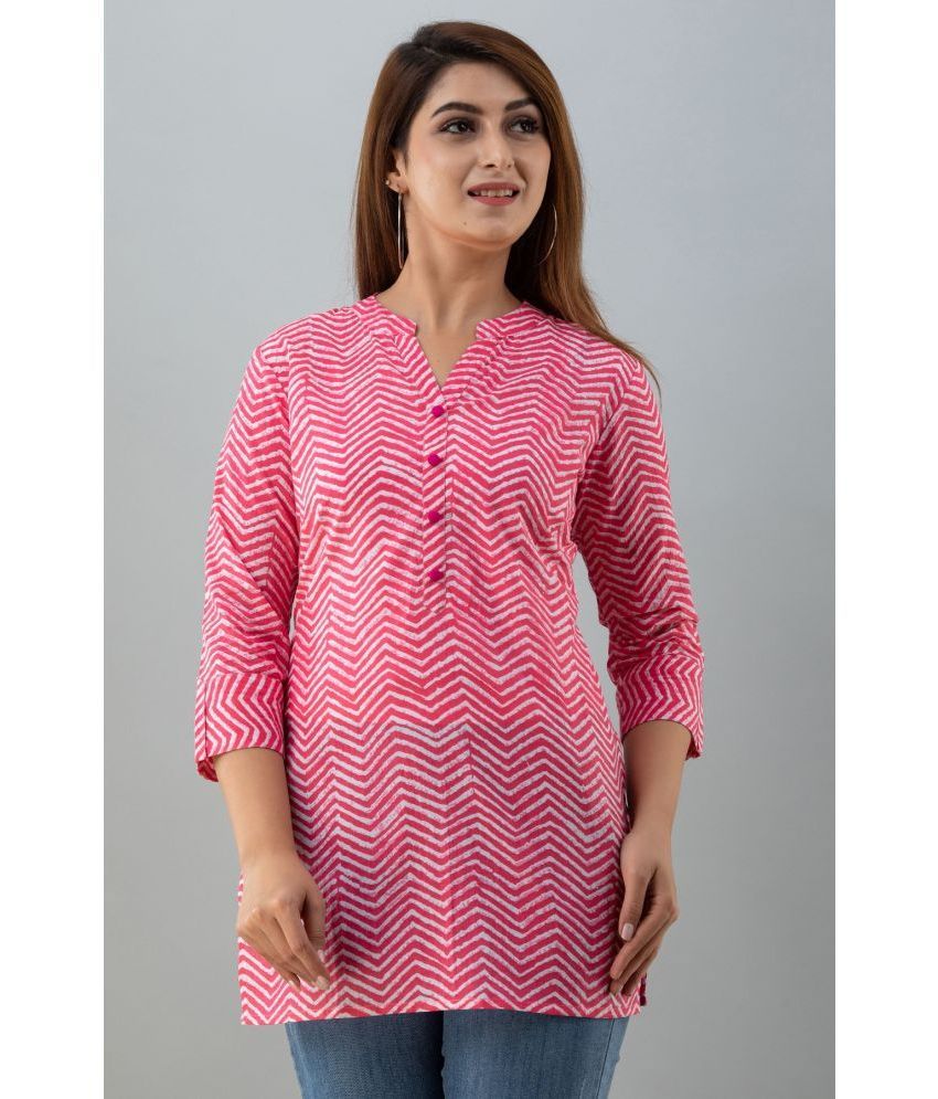     			NeshamaKurti - Fluorescent Pink Rayon Women's Tunic ( Pack of 1 )