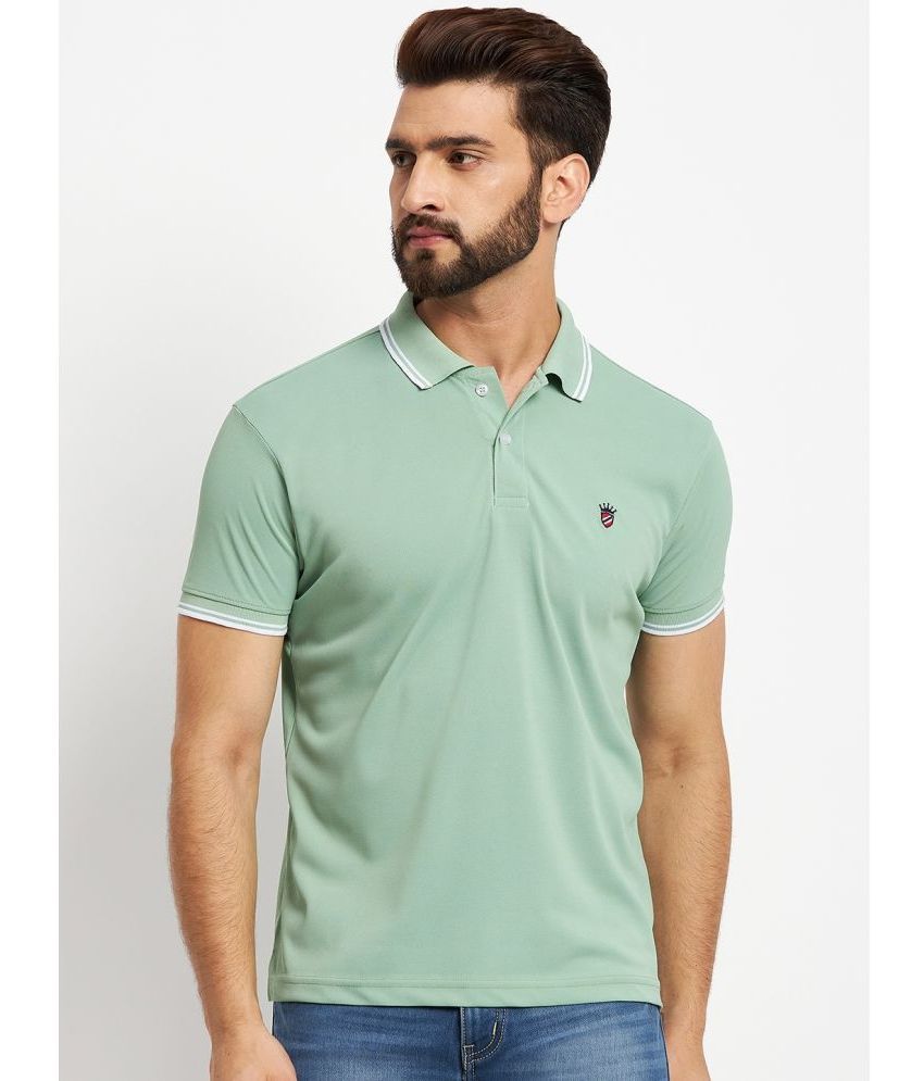     			RELANE Pack of 1 Cotton Blend Regular Fit Solid Half Sleeves Men's Polo T Shirt ( Mint Green )