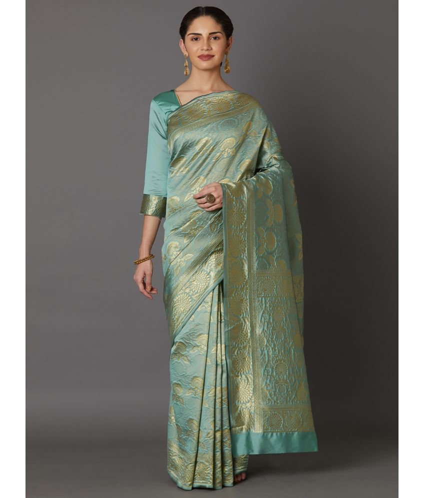     			SareeShop Designer SareeS - Sea Green Banarasi Silk Saree With Blouse Piece ( Pack of 1 )