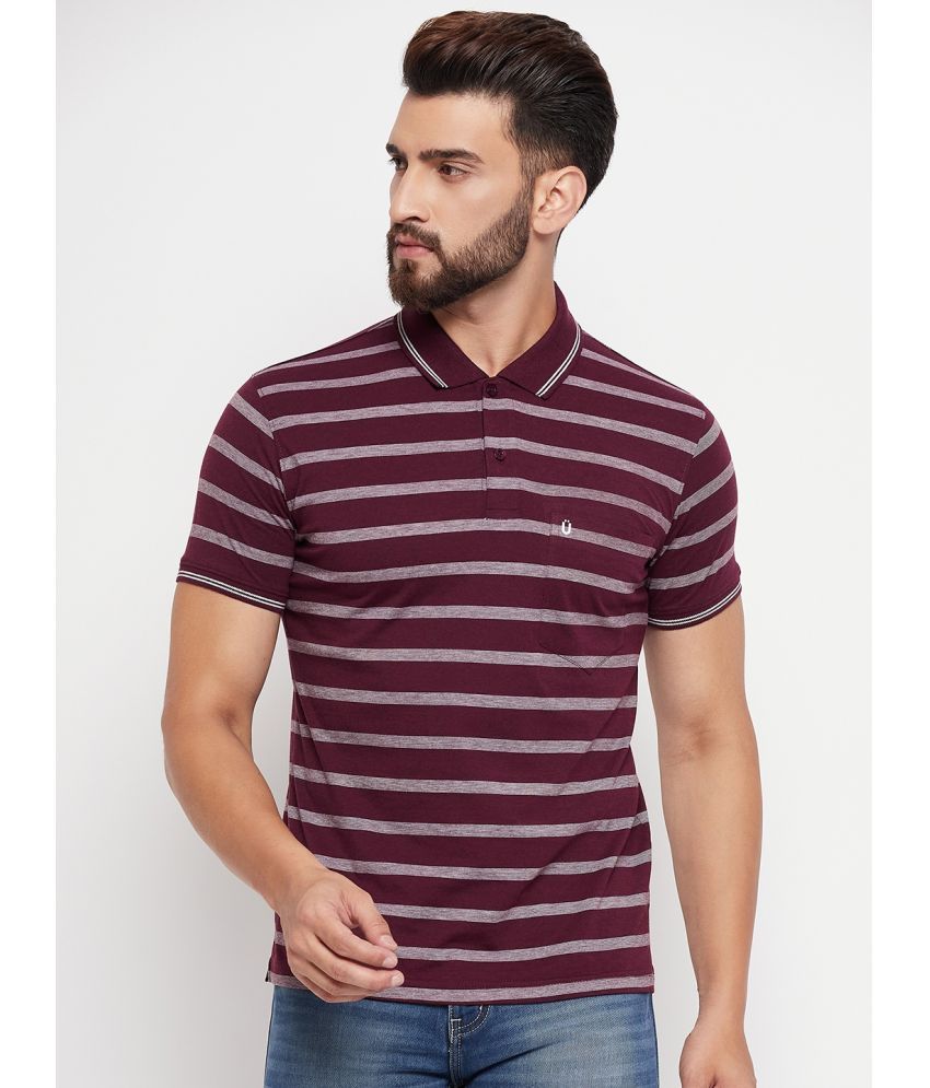     			UNIBERRY Pack of 1 Cotton Blend Regular Fit Striped Half Sleeves Men's Polo T Shirt ( Multicolor )