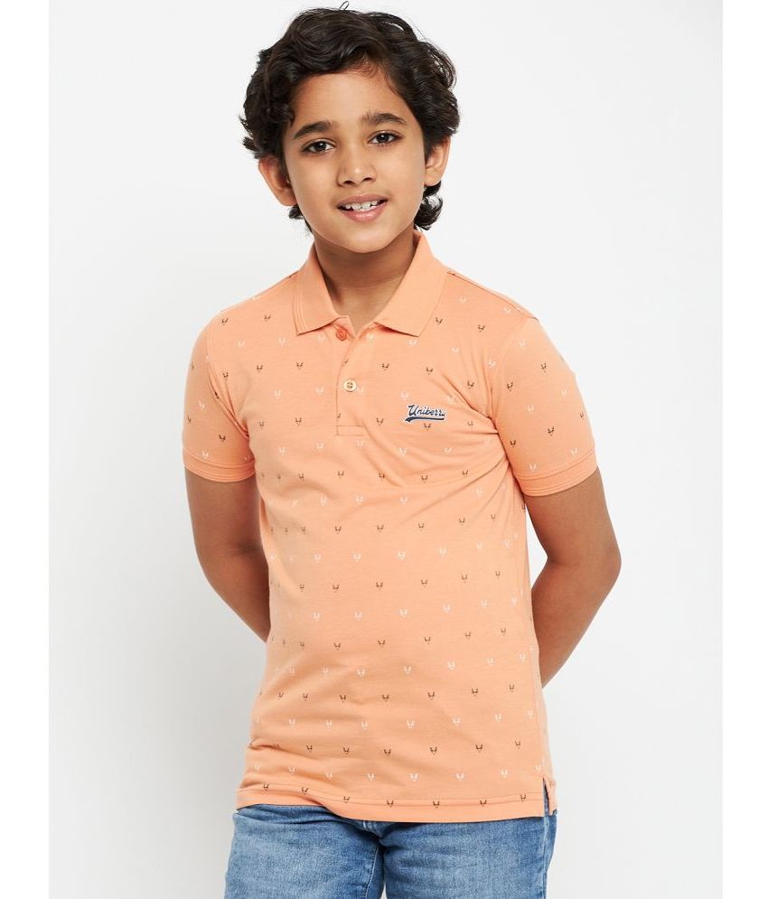     			UNIBERRY - Peach Cotton Blend Boy's Polo T-Shirt ( Pack of 1 )