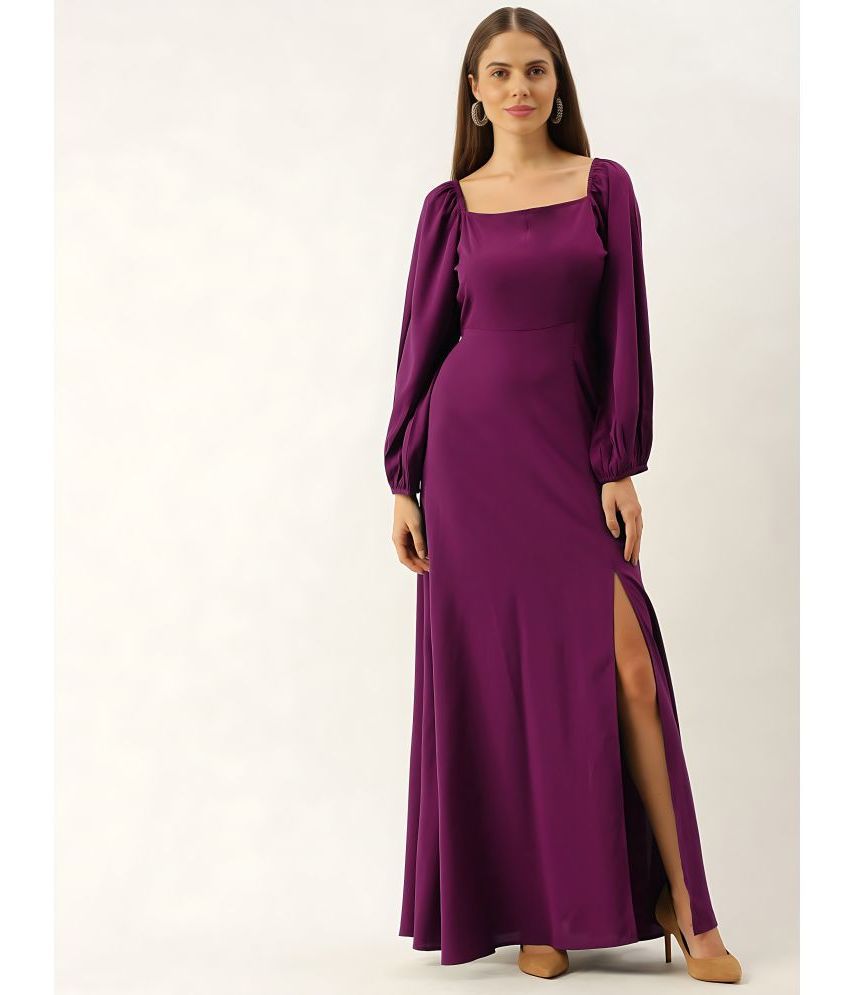     			Femvy - Purple Rayon Women's Side Slit Dress ( Pack of 1 )