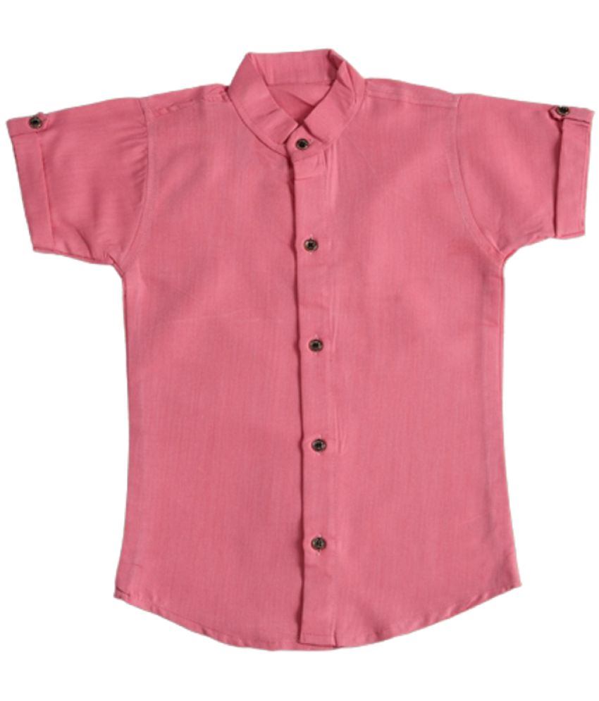     			Homey Pack of 1 Boys Cotton Blend Half Sleeves Shirt ( Pink )