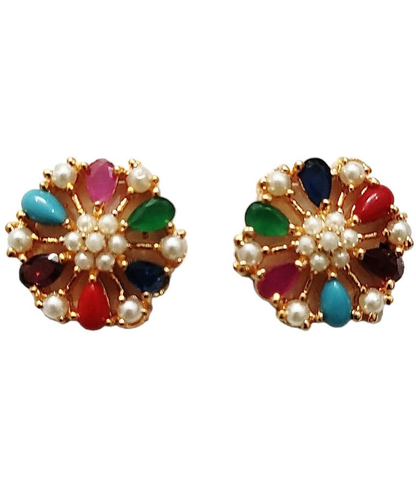     			Jewels Corner - Multi Color Stud Earrings ( Pack of 1 )