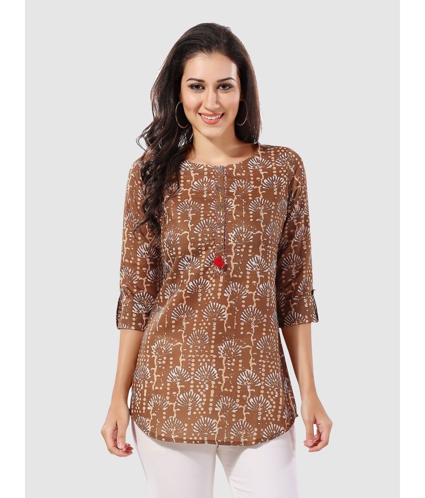     			Meher Impex - Brown Cotton Women's A-Line Top ( Pack of 1 )