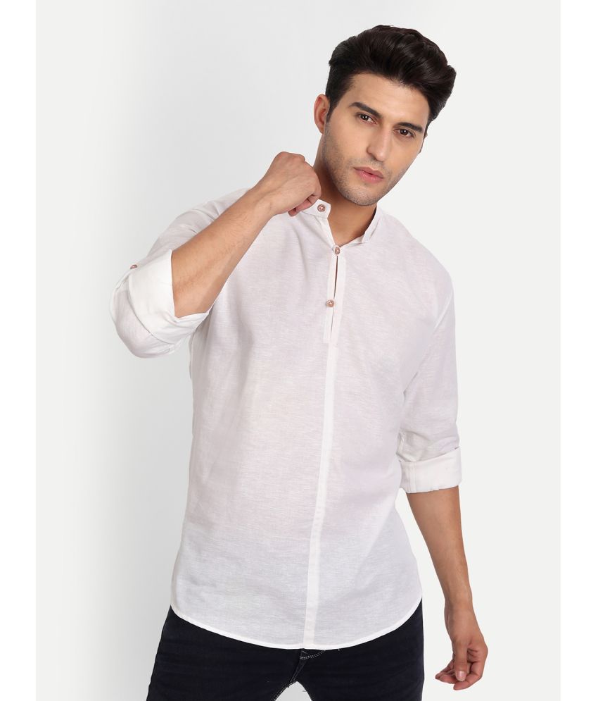     			Vida Loca - White Cotton Blend Men's Shirt Style Kurta ( Pack of 1 )