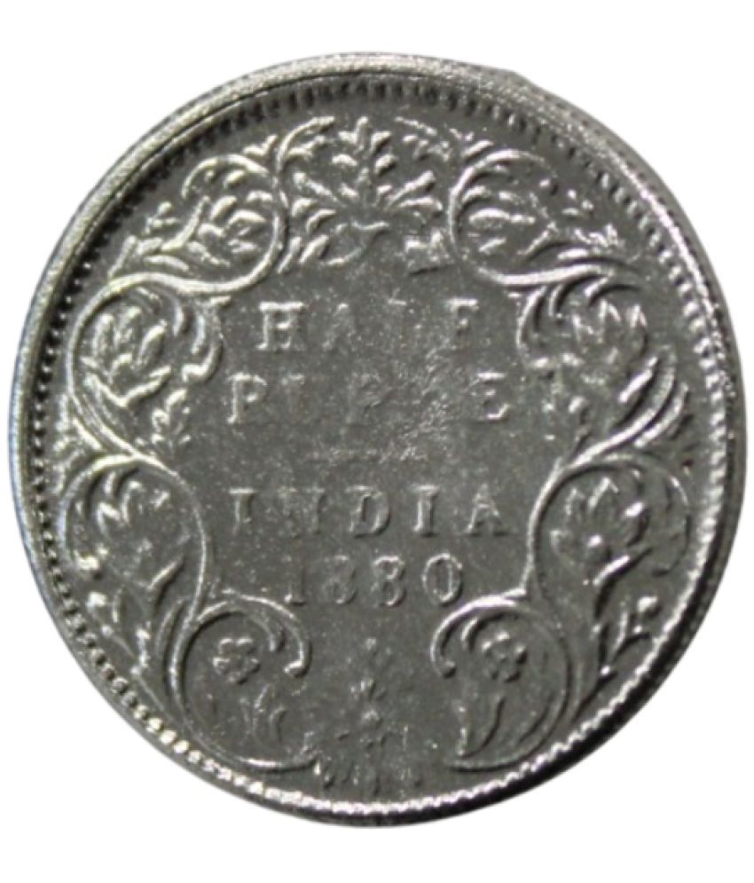     			newWay - Half Rupee (1880) "Victoria Empress" British India Collectible Silverplated Fancy 1 Coin Numismatic Coins
