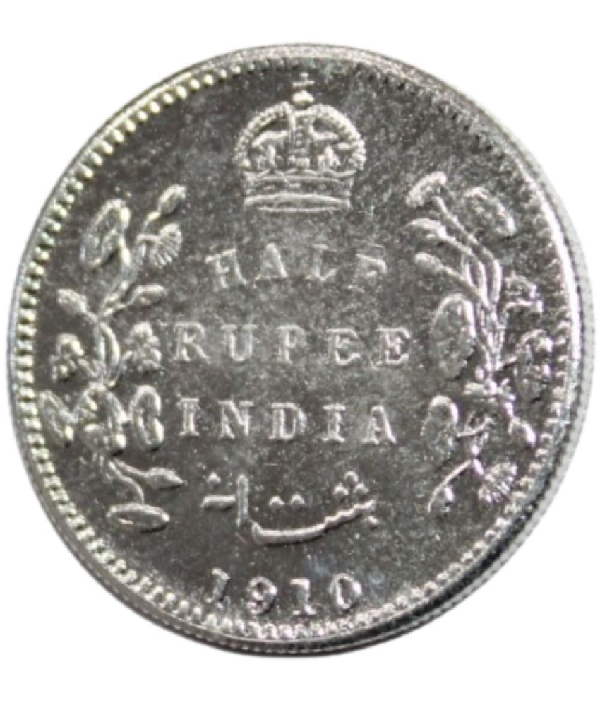     			newWay - Half Rupee (1910) "Edward VII King & Emperor" British India Collectible Silverplated Fancy 1 Coin Numismatic Coins