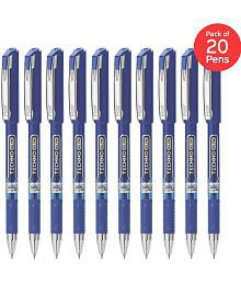 FLAIR Techno 0.5mm Gel Pen Box Pack | Japanese Waterproof Gel Ink For Smudge Free Writing | Comfortable Grip For Easy Handling | Blue Ink, Pack of 20 Pens