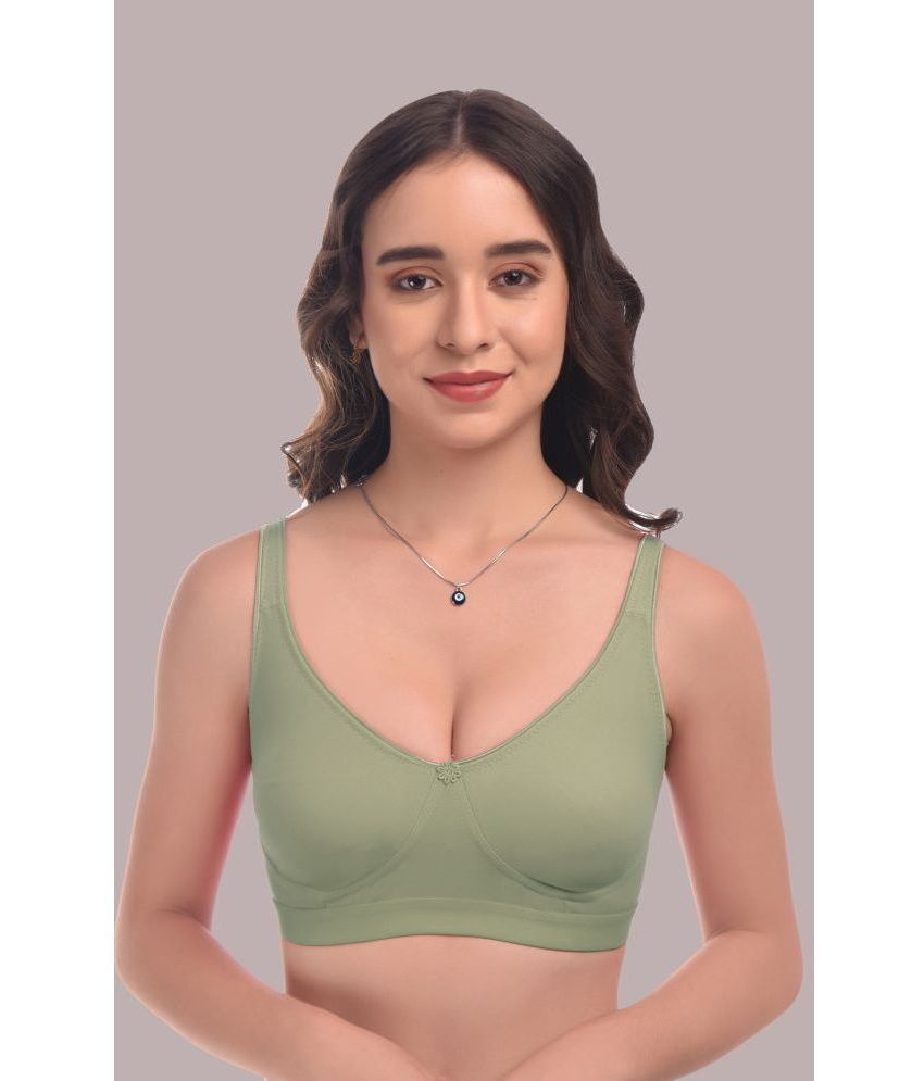     			Elina - Green Cotton Non Padded Women's Plunge Bra ( Pack of 1 )