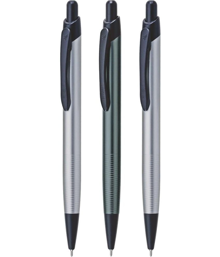     			FLAIR Regal Metal Ball Pen Box Pack | Retractable Mechanism With Comfortable Grip For Easy Handling | Shiny & Attractive Metal Body | Ideal For Gifting | Blue Ink, Pack of 3 Pens