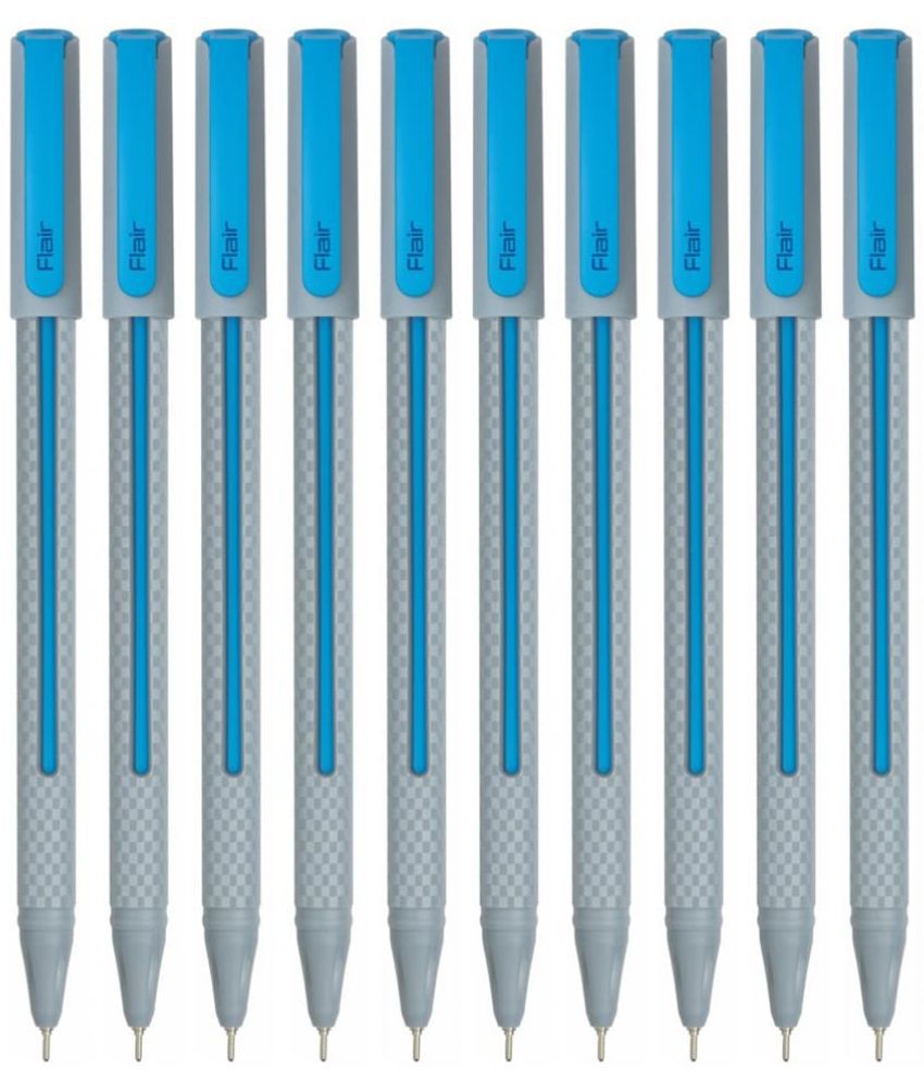     			FLAIR Yolo Ball Pen Box Pack | 0.6 mm Tip Size | Light Weight Sleek Body With Smooth Performance | Low-Viscosity Ink For Smudge Free Writing | Blue Ink, Set Of 10 Ball Pens x Pack Of 3