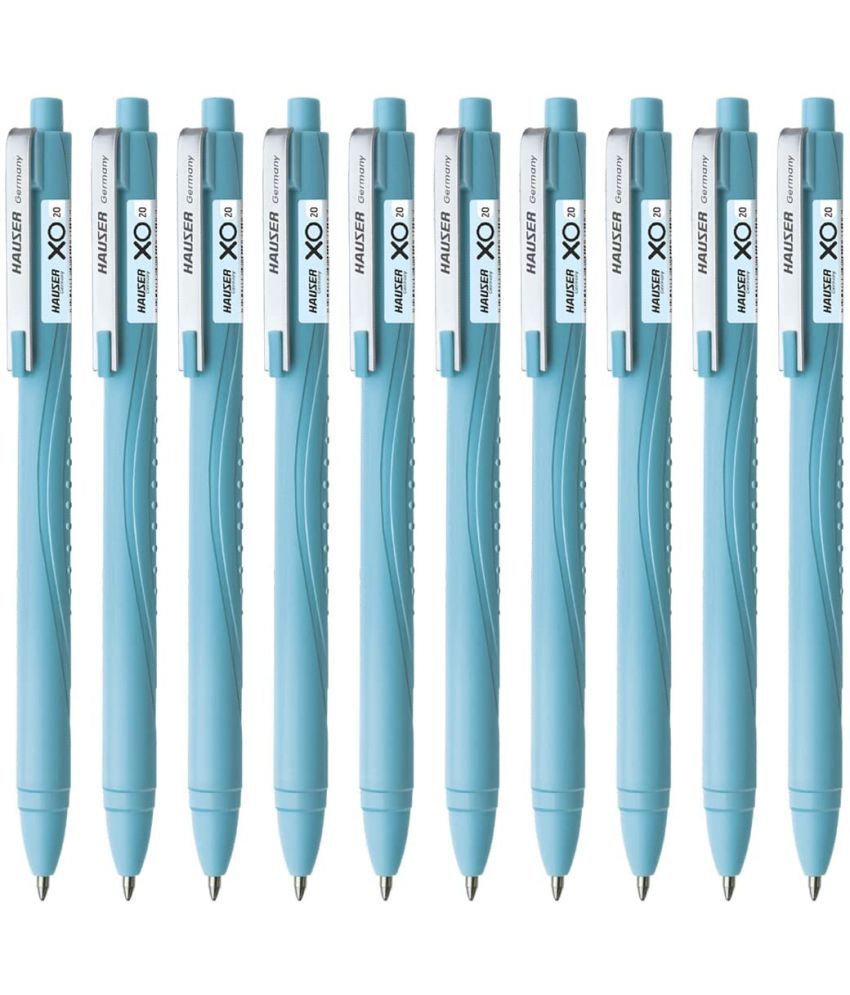     			Hauser XO 20 Retractable Ball Pen Box Pack | 0.7 mm Tip Size | Comfortable Grip With Smudge Free Writing | Smooth, Sturdy & Refillable Pen | Blue Ink, Pack of 10