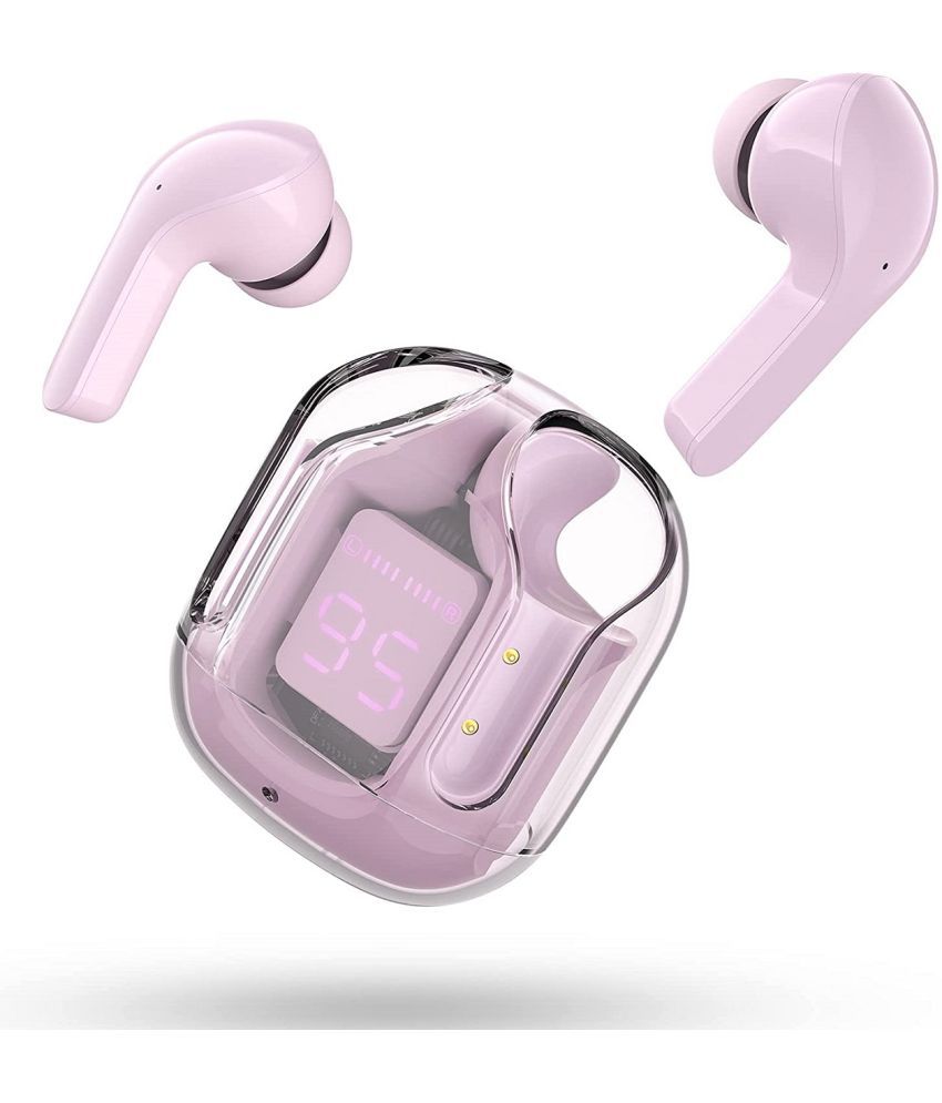     			Life Like Transparent With Led Type C True Wireless (TWS) In Ear 10 Hours Playback Powerfull bass IPX4(Splash & Sweat Proof) Pink